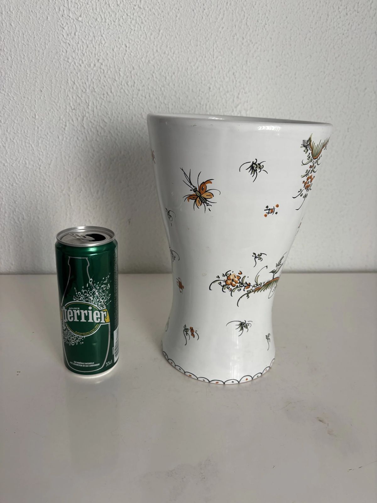 Vintage 1970s Moustiers Earthenware Vase   26 Cm photo vinterior