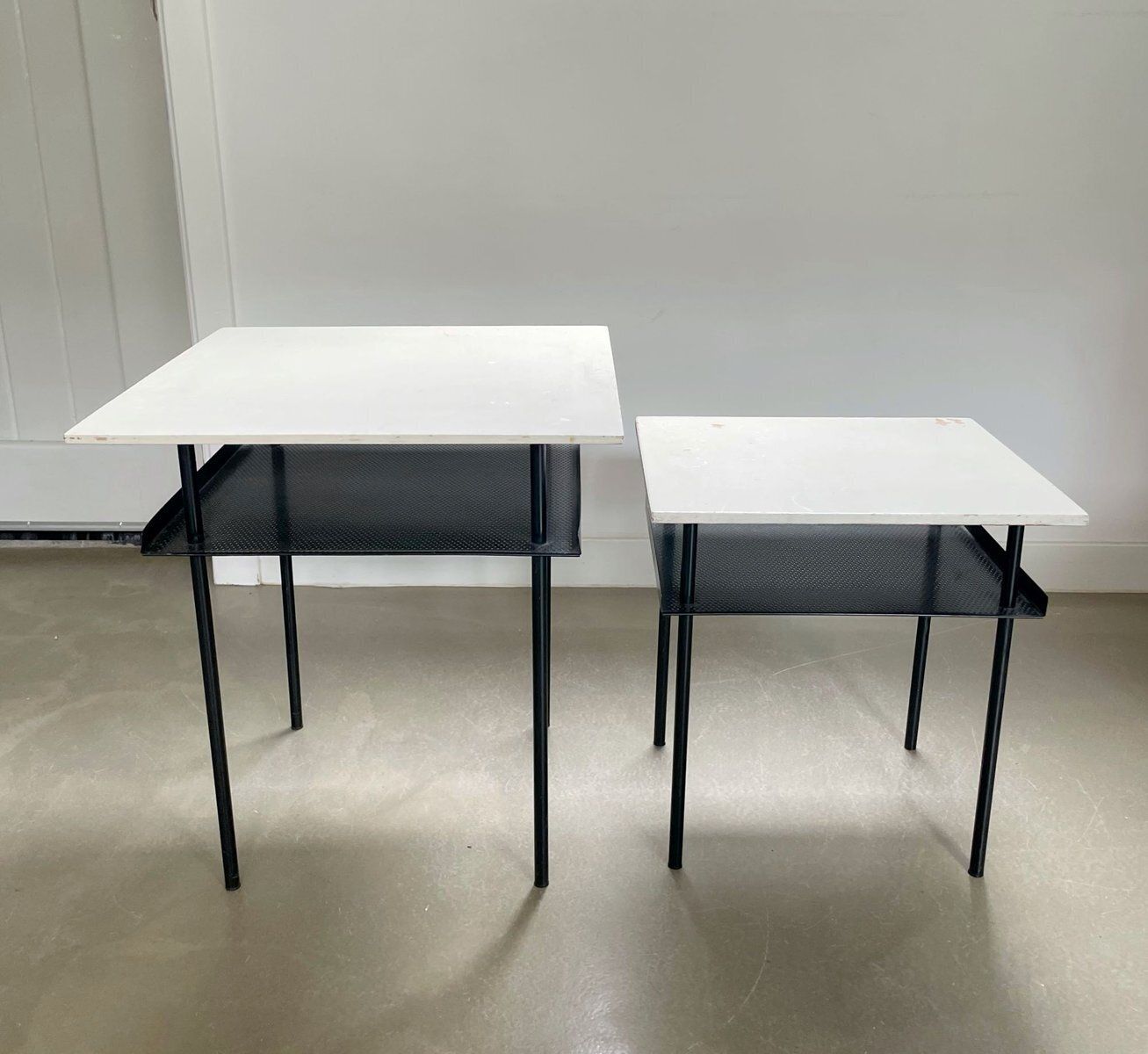 Mid Century Modernist Side Tables By Wim Rietveld For Auping, 1950s, Set Of 2 photo for sale