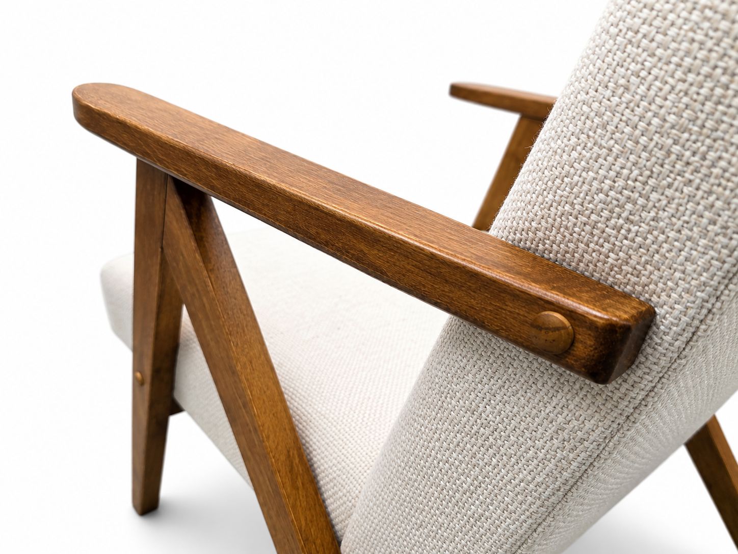 Set Of Two   Mid Century Easy Chairs Model B   310 Var In Ivory photo for sale
