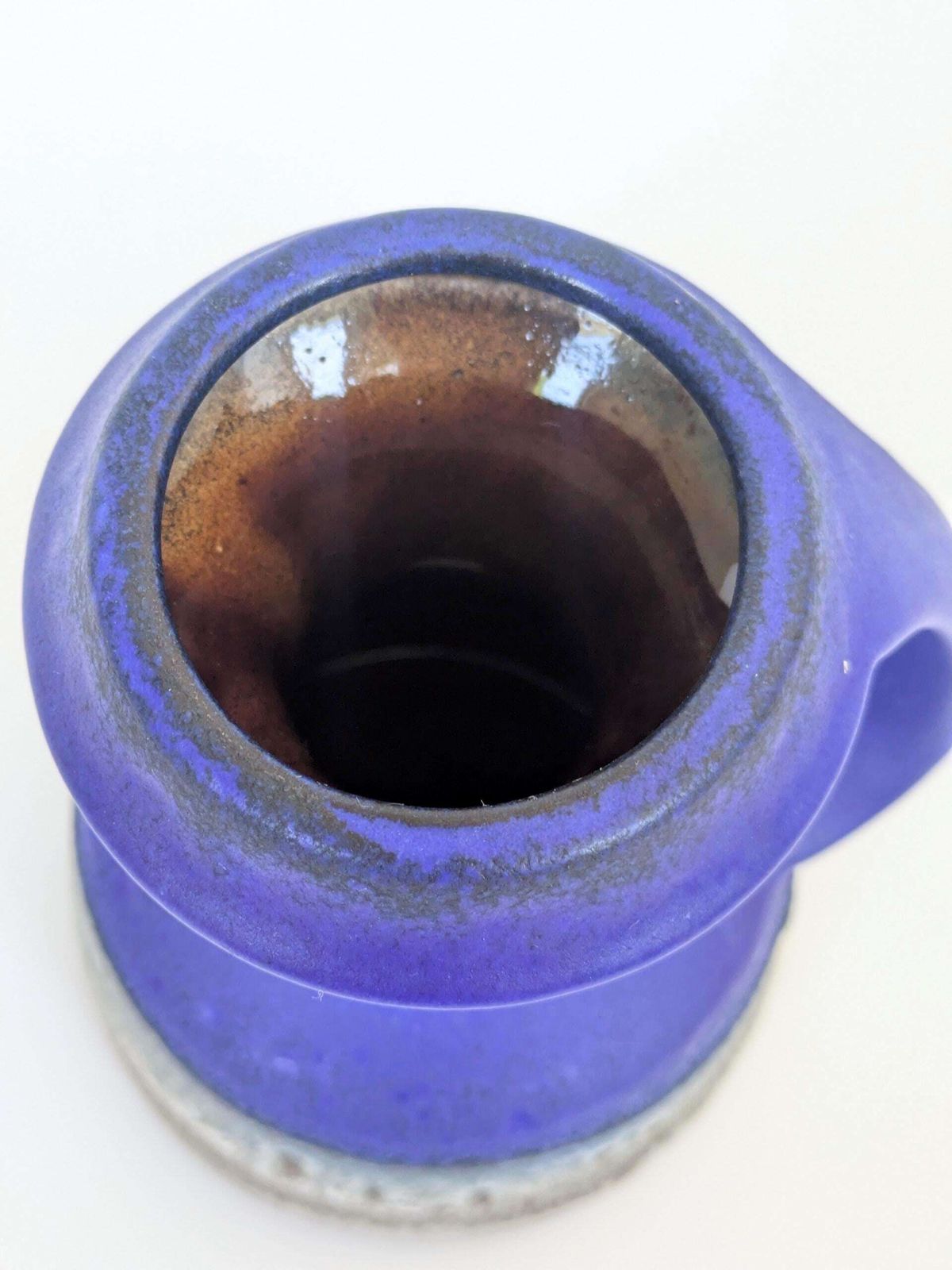 Steuler West Germany Klein Blue Handle Vase Fat Lava Mcm Wgp Cari Zalloni Style photo 89.0