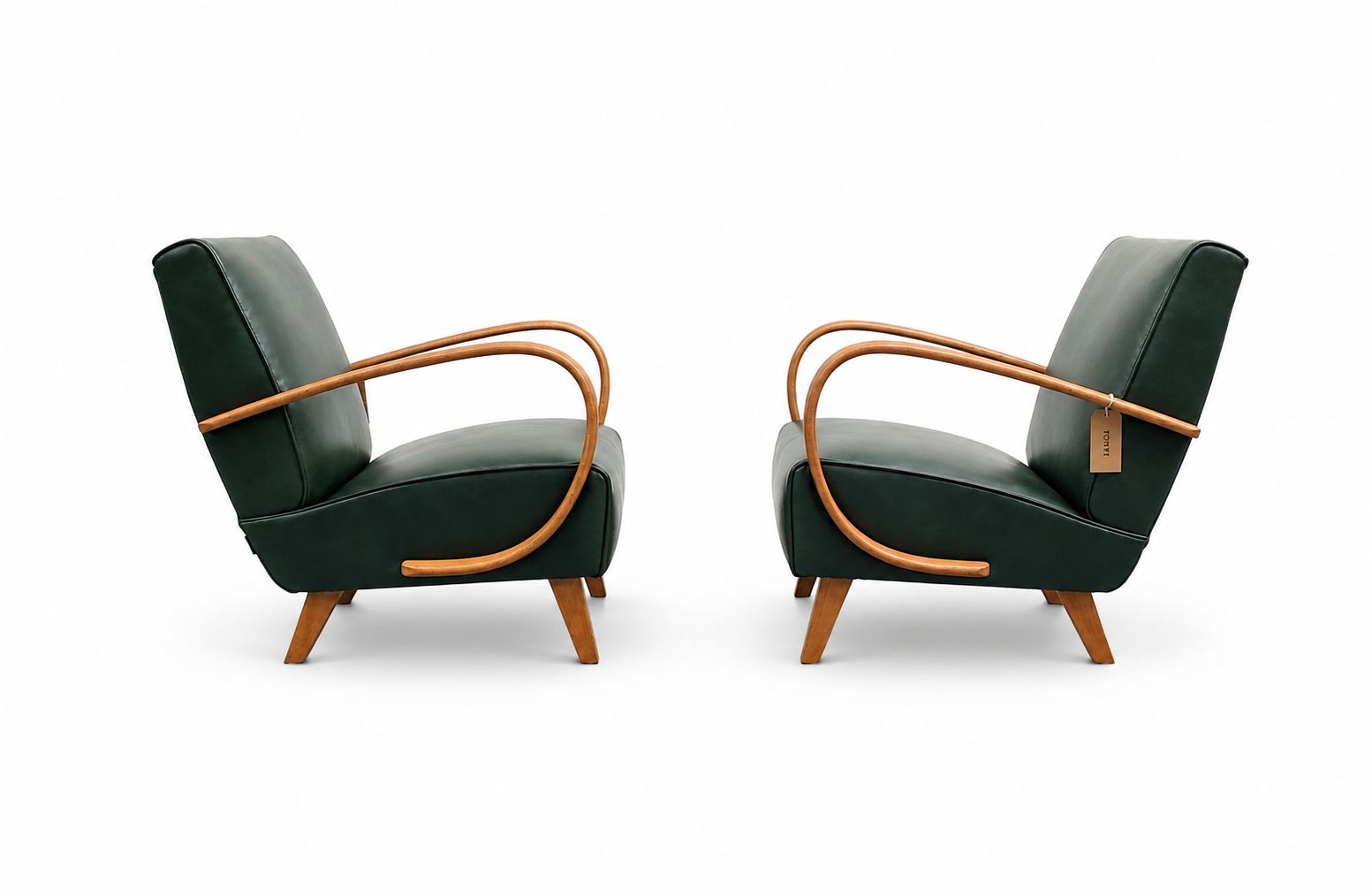 1930 Jindrich Halabala Bentwood Armchair In Premium Green Leather photo Furniture