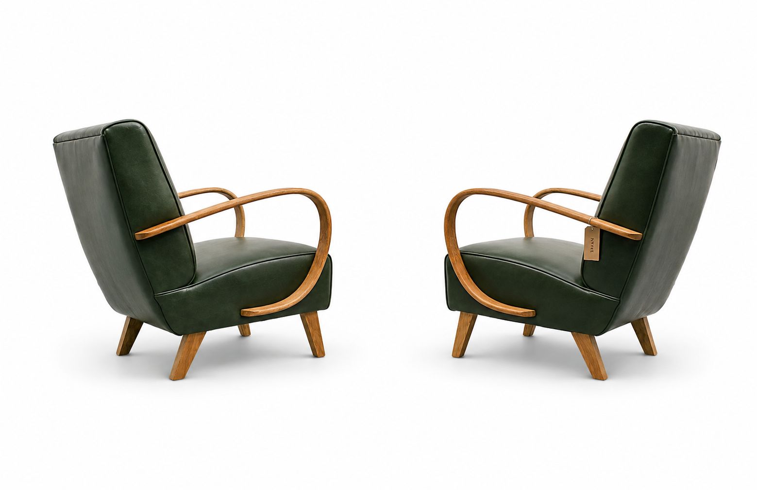 1930 Jindrich Halabala Bentwood Armchair In Premium Green Leather photo buy