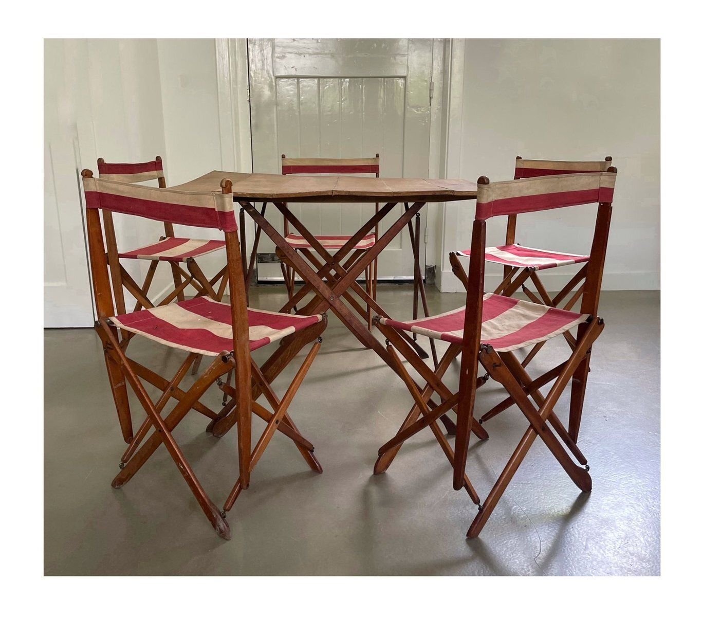 French Outdoor Terrace Set, 1920s, Set Of 6