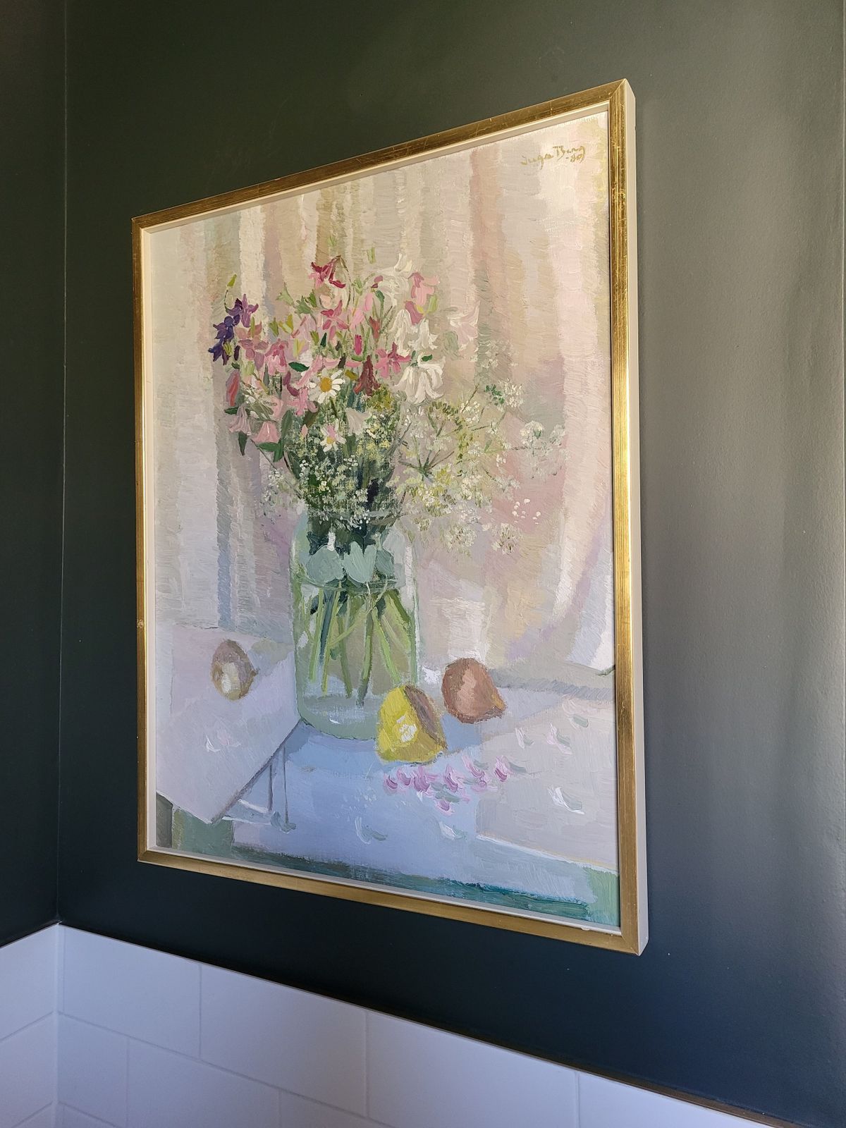 photo buy Summer Flowers & Lemon Original Framed Swedish Oil Floral Study