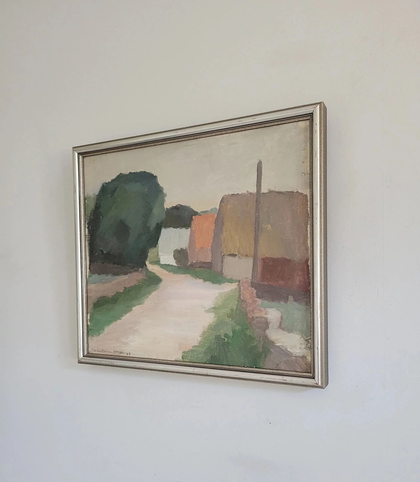 Country Road  Original Framed Mid Century Landscape photo furniture