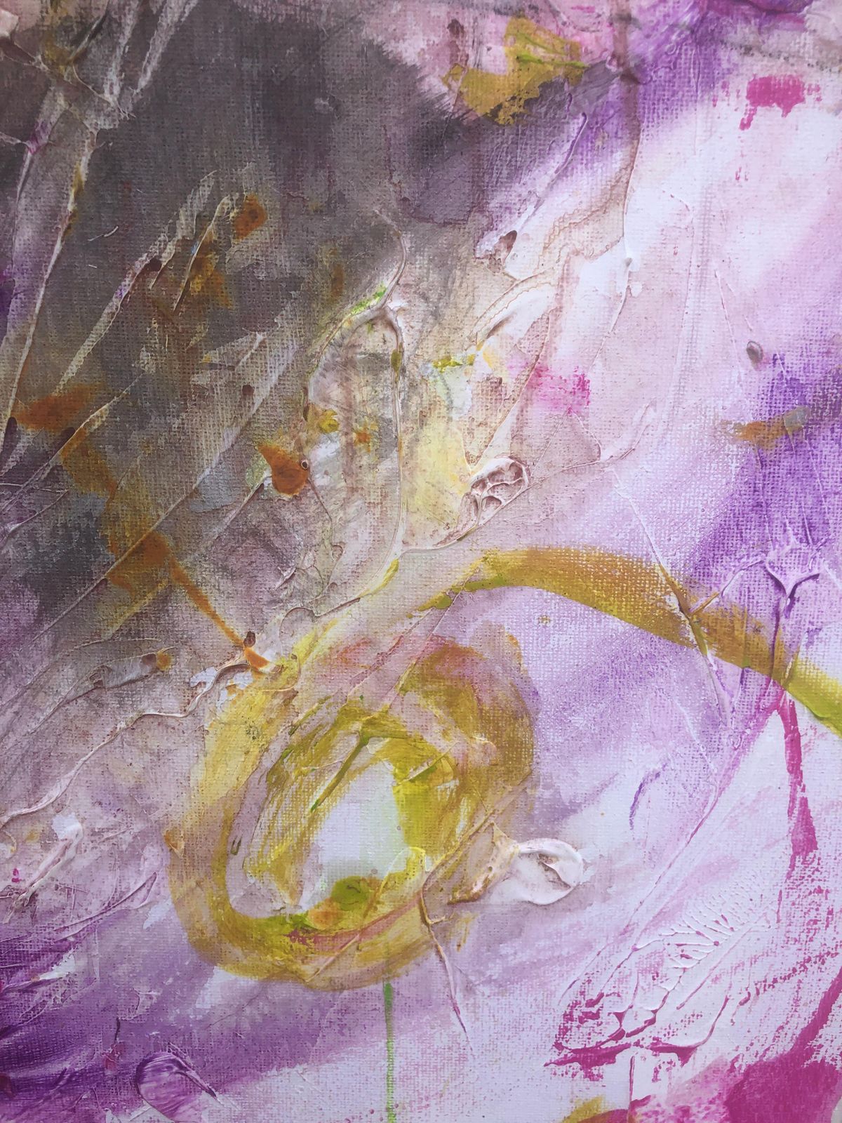 Nerea Caos Abstract Expressionist Figure In Pink And Gold Contemporary Spanish Oil Painting 2023 photo for sale