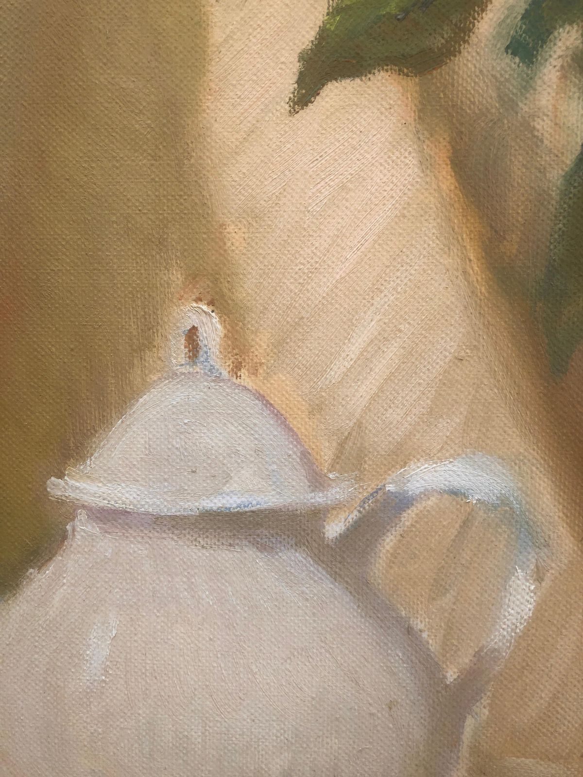 Antonio Sala Herrero Still Life With White Teapot And Roses Catalan Impressionist Oil Canvas Painting C.1975 photo Art