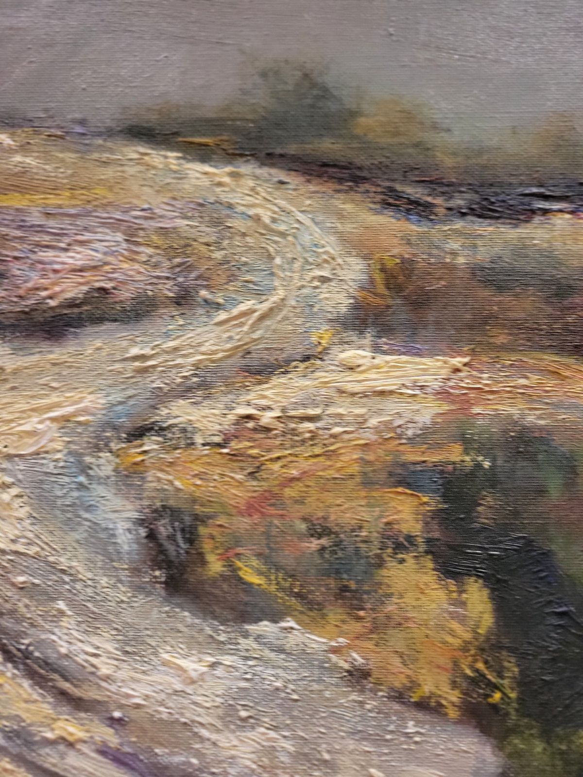 Road Through The Heath  Original Framed Mid Century Landscape Oil Painting photo Art