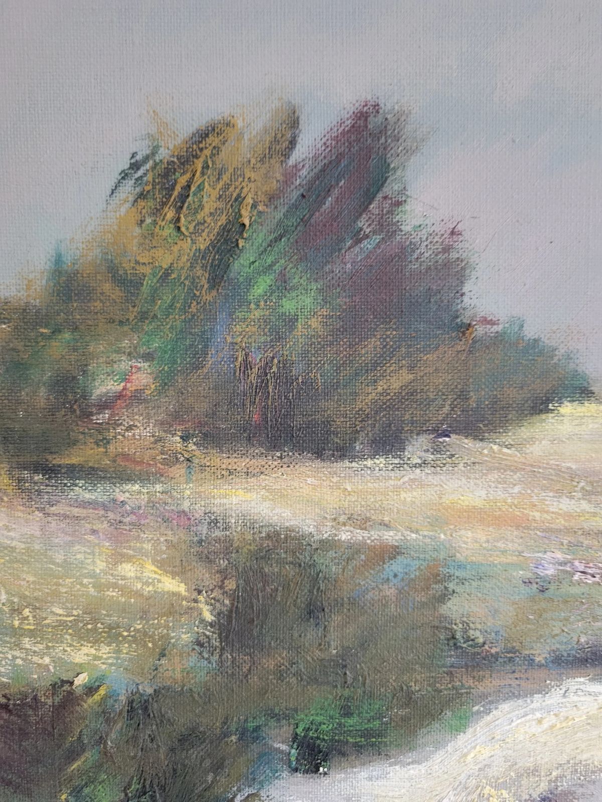 photo furniture Road Through The Heath  Original Framed Mid Century Landscape Oil Painting