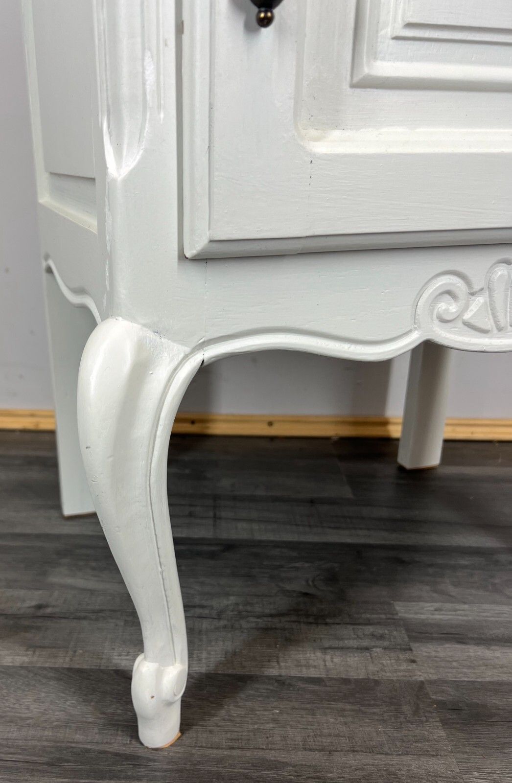 photo furniture Pair Of Bedside Tables Antique French Style Shabby Chic Carved Cabinets Lot 2986