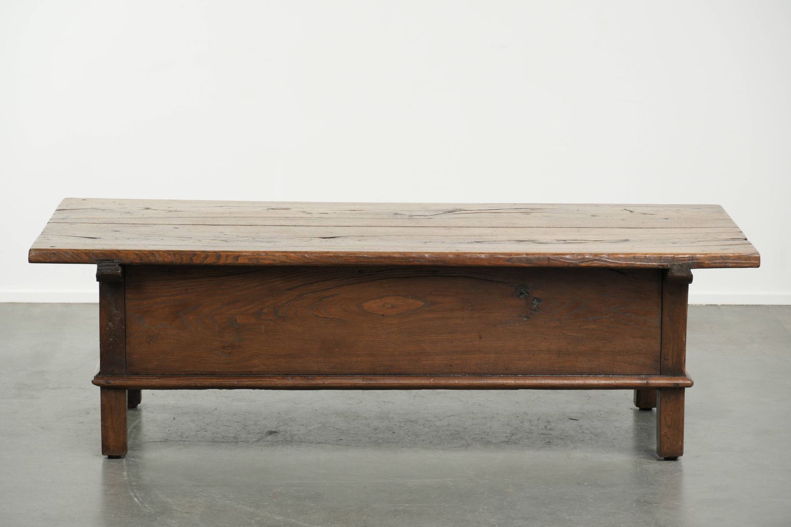 Antique 18th Century Southern European Coffee Table Made Of Chestnut Wood, Featuring 2 Drawers With A Beautiful Patina. photo Furniture