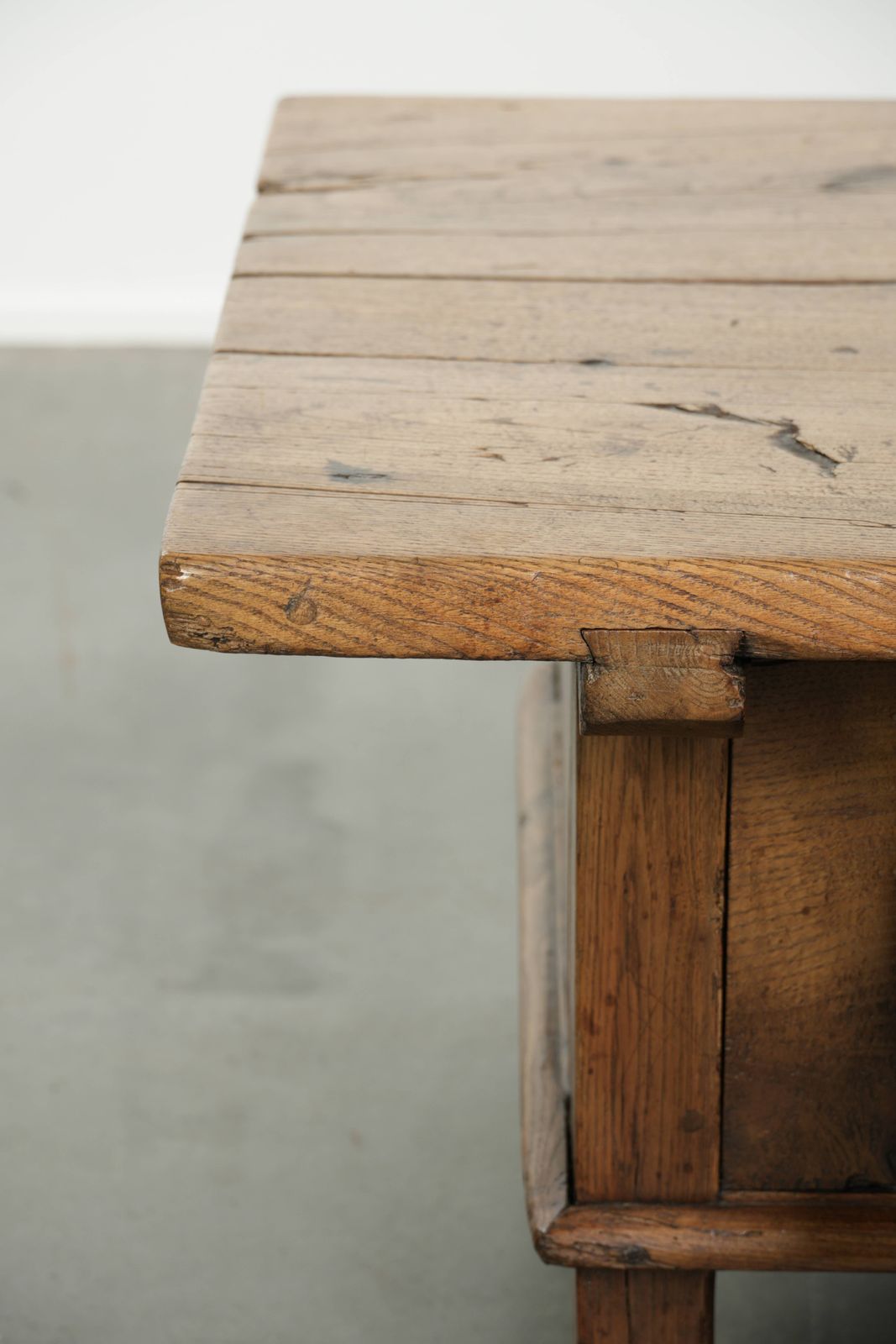 Furniture Antique 18th Century Southern European Coffee Table Made Of Chestnut Wood, Featuring 2 Drawers With A Beautiful Patina. photo