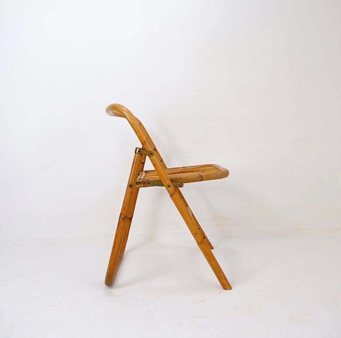 Mid Century Italian Bamboo Dal Vera Folding Chair, 1960s photo 485.0