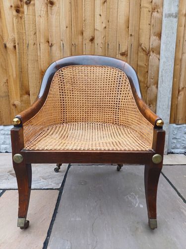 Regency Period Oak Bergere Library Chair Or Bedroom Chair Attributed To Gillows photo for sale