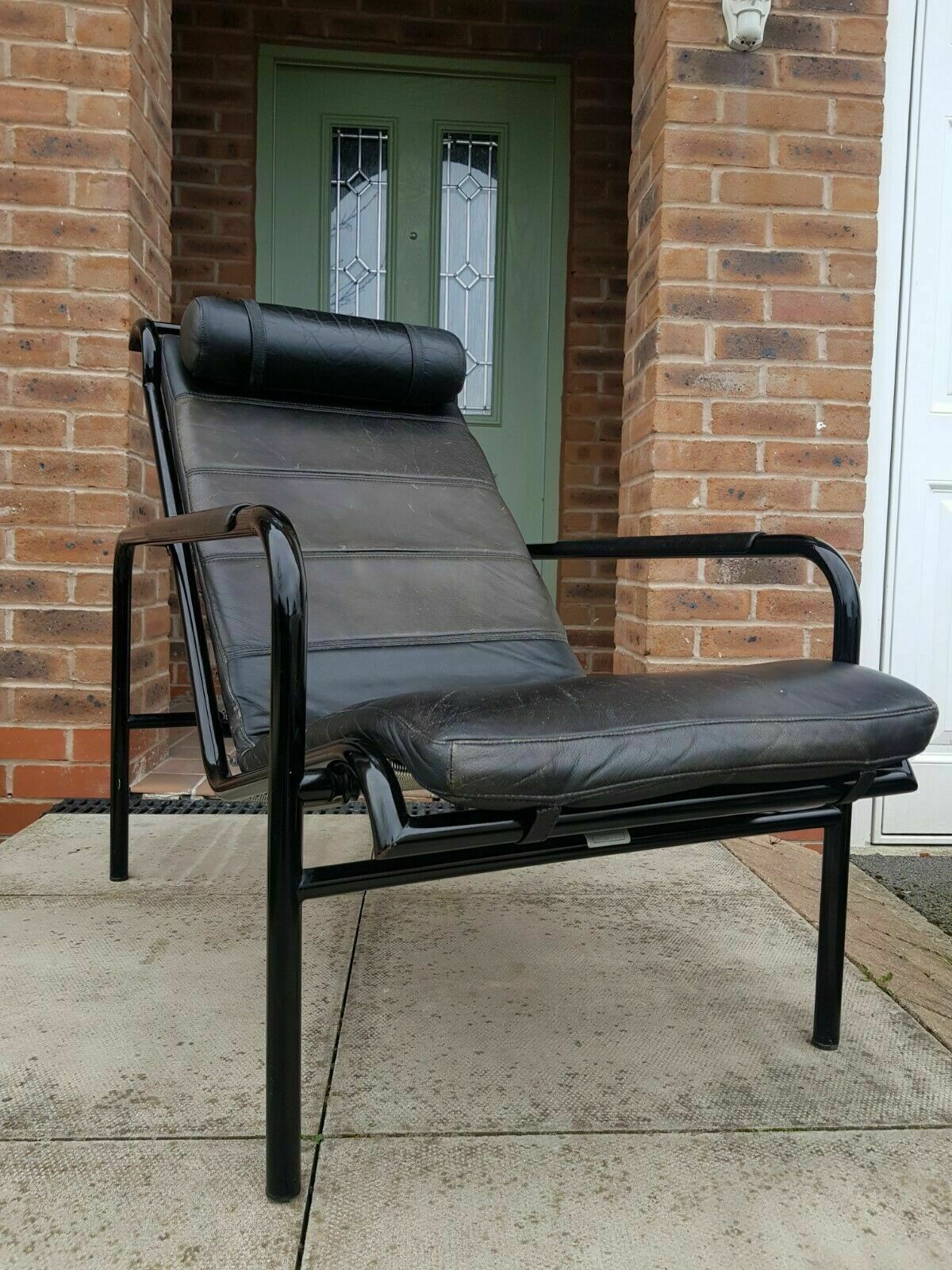Rare Vintage Zanotta Leather Genni Lounge Chair Gabriele Mucchi With Footstool