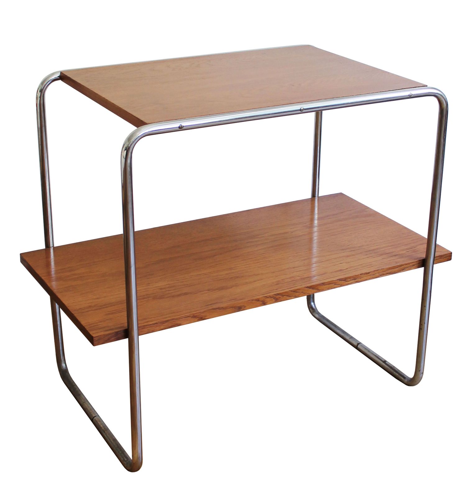 Modernist Tubular Steel Side Table | Marcel Breuer Style