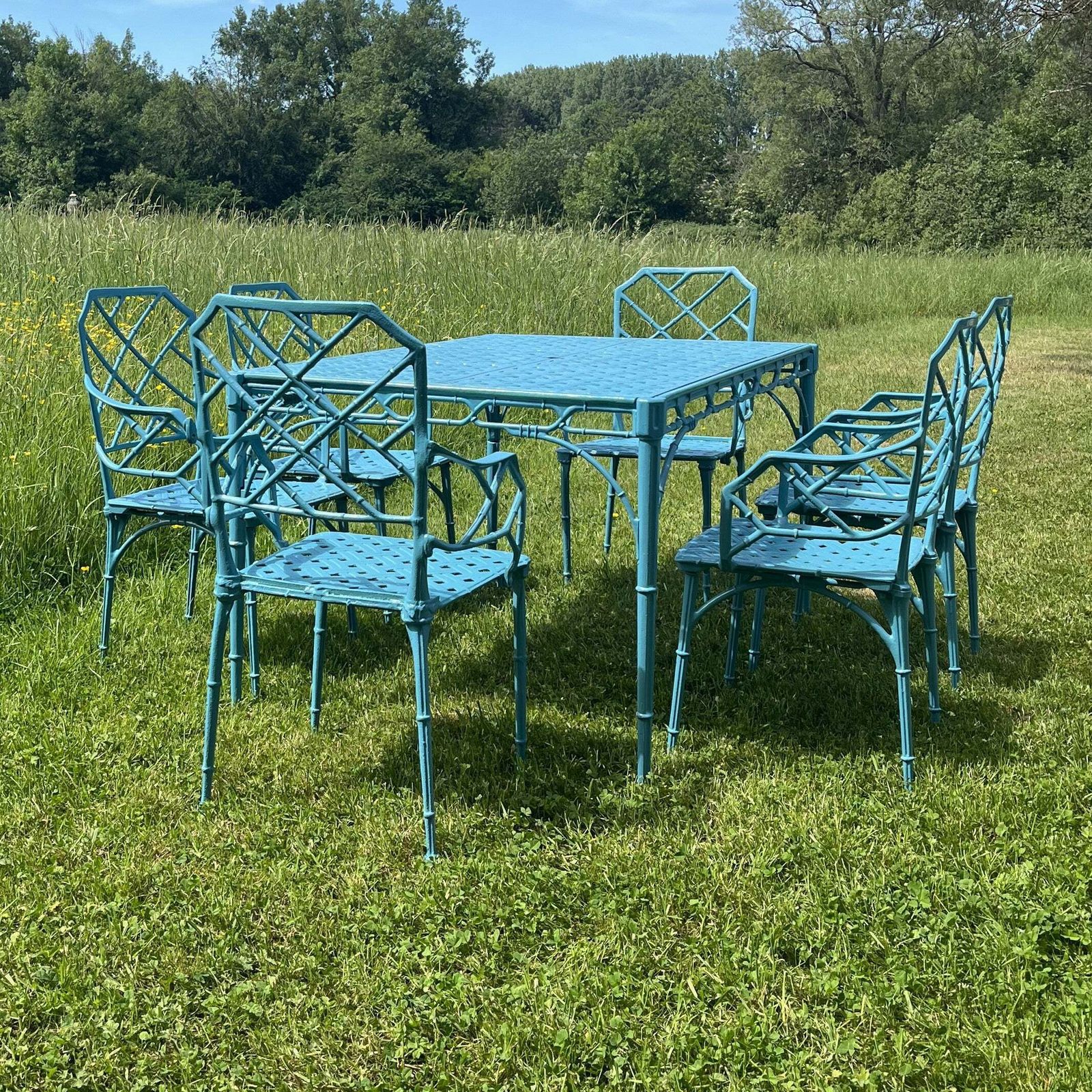 Mid Century   Faux Bamboo Garden Set photo buy