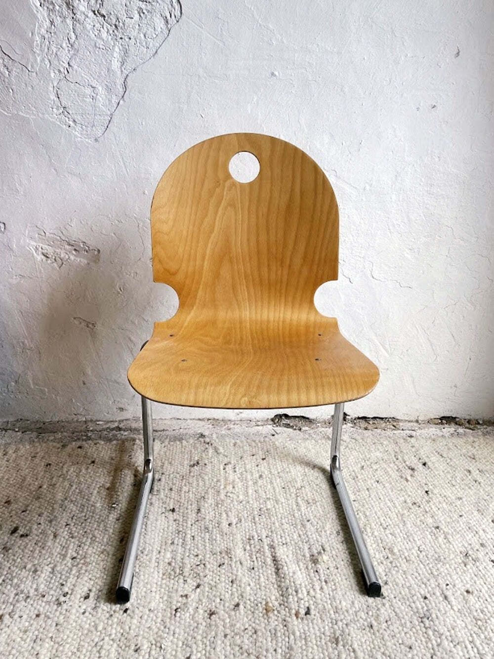 Mid Century Stacking Chair Bentwood And Chrome France 1980s photo furniture