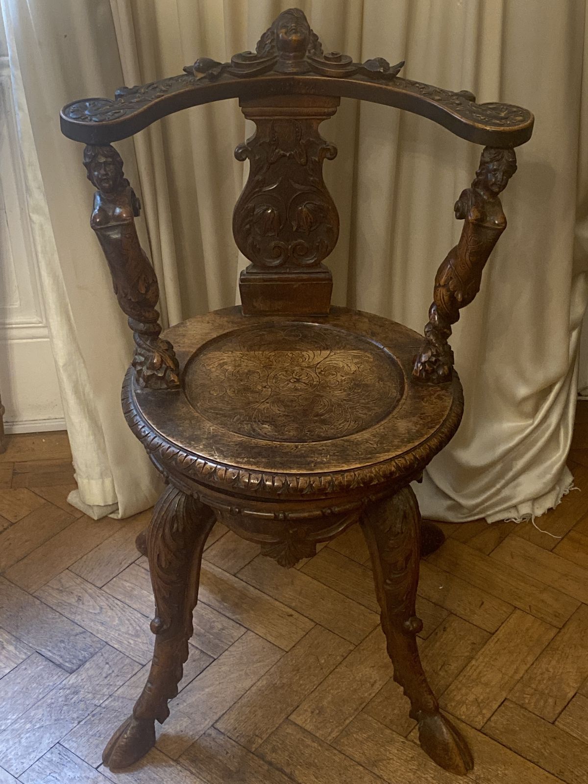 Magnificent Andrea Brustolon Style Chair Italian Baroque photo buy