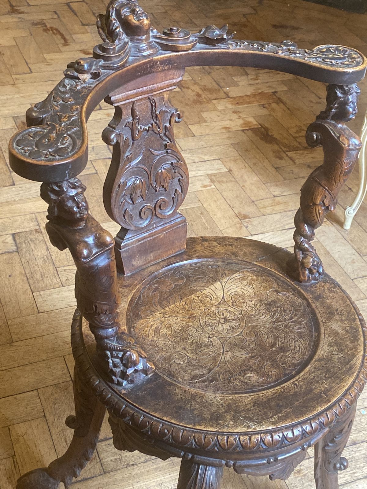 800.0 Magnificent Andrea Brustolon Style Chair Italian Baroque photo