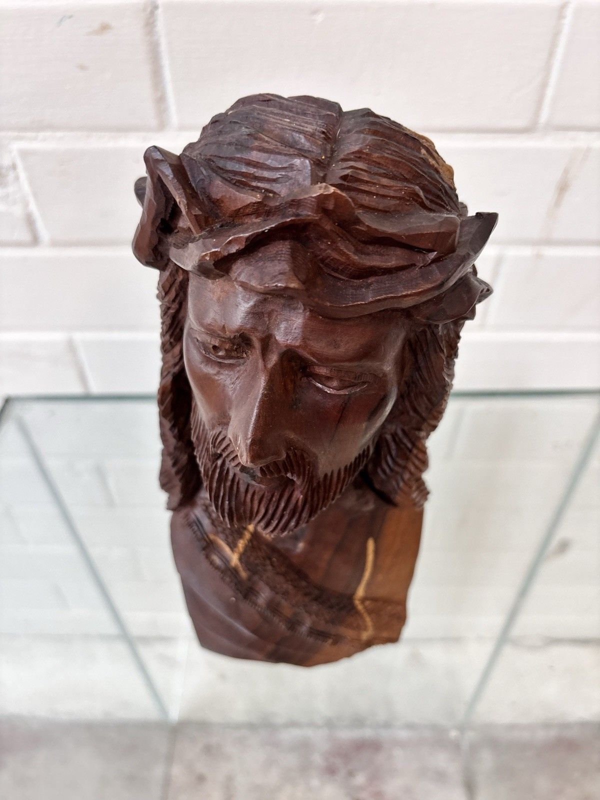 Stunning Hand Carved 20th Century Bust/Head If Jesus Christ. photo Art