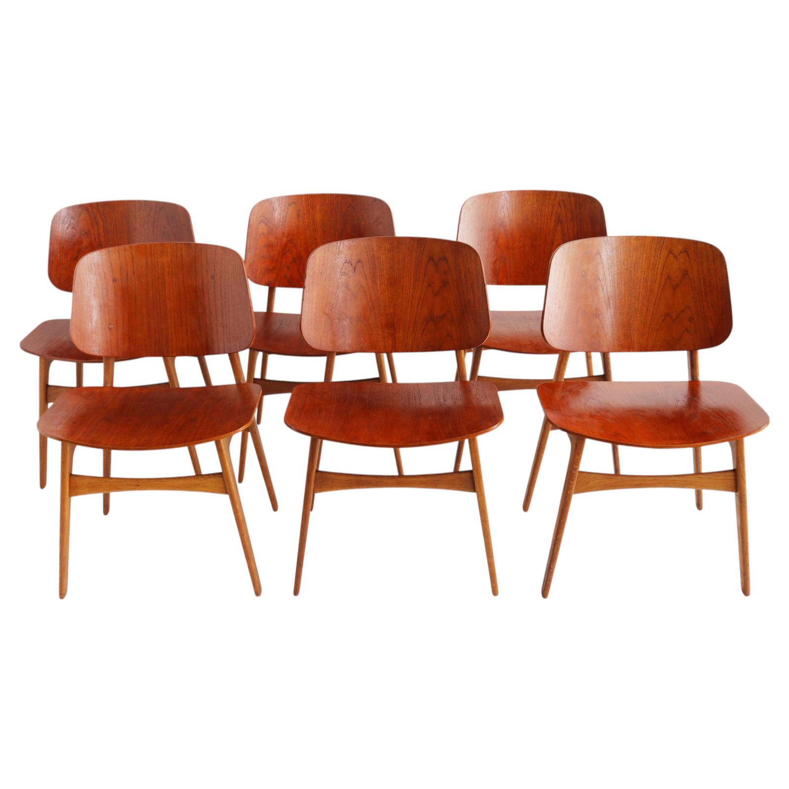 Ensemble de 6 chaises « Shell Chairs » Søborg modèle 155 par Børge Mogensen, Danemark, années 1950