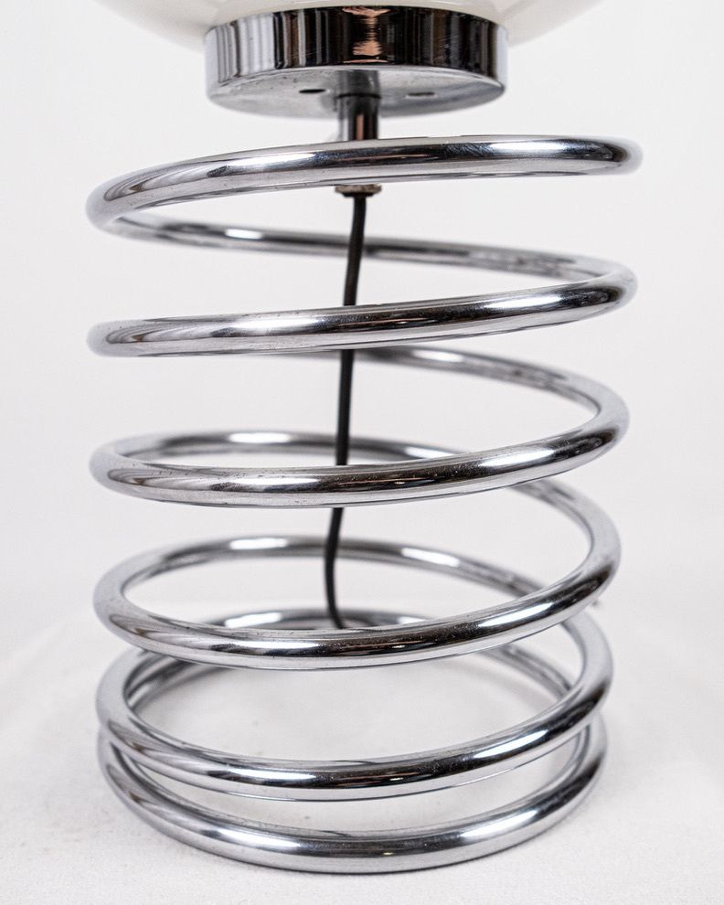 Lighting Chromed Spring Table Lamp In The Style Of Ingo Maurer, Made In France, 1970s photo