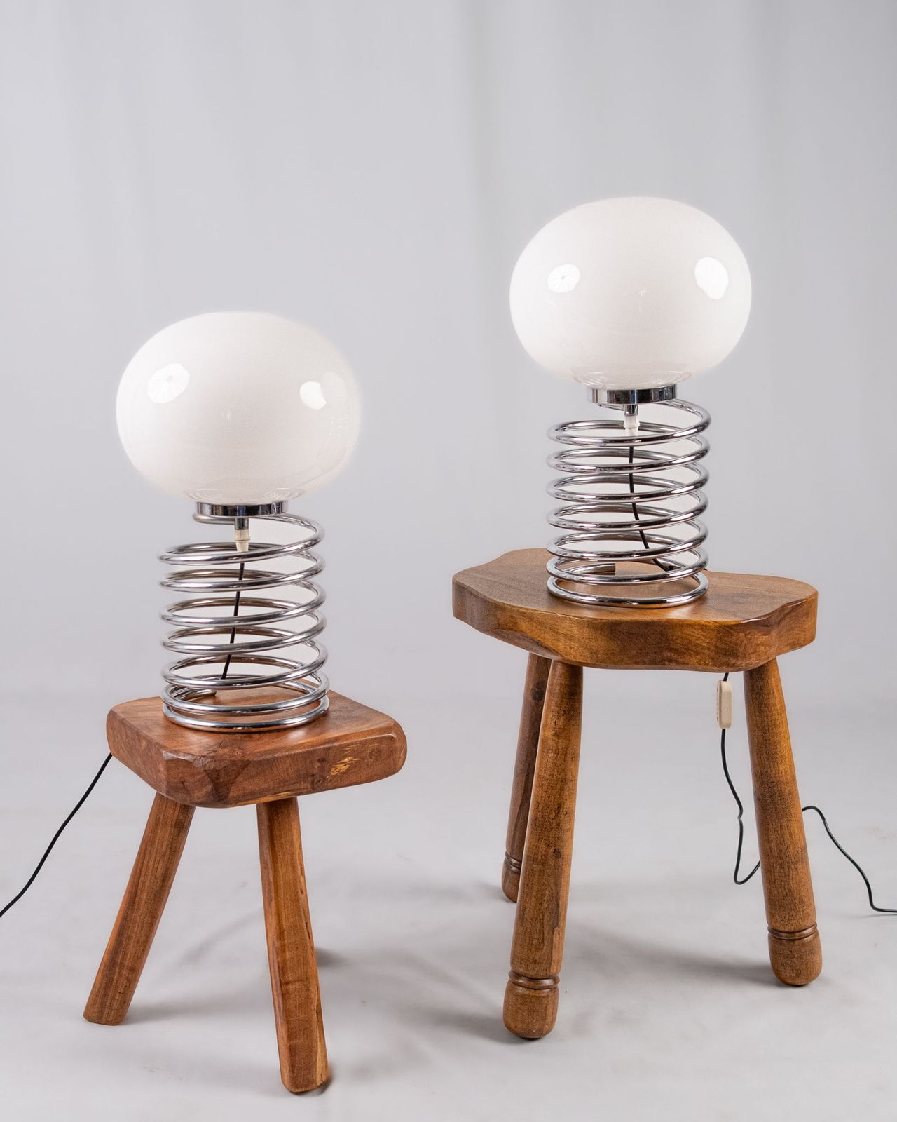 photo buy Chromed Spring Table Lamp In The Style Of Ingo Maurer, Made In France, 1970s