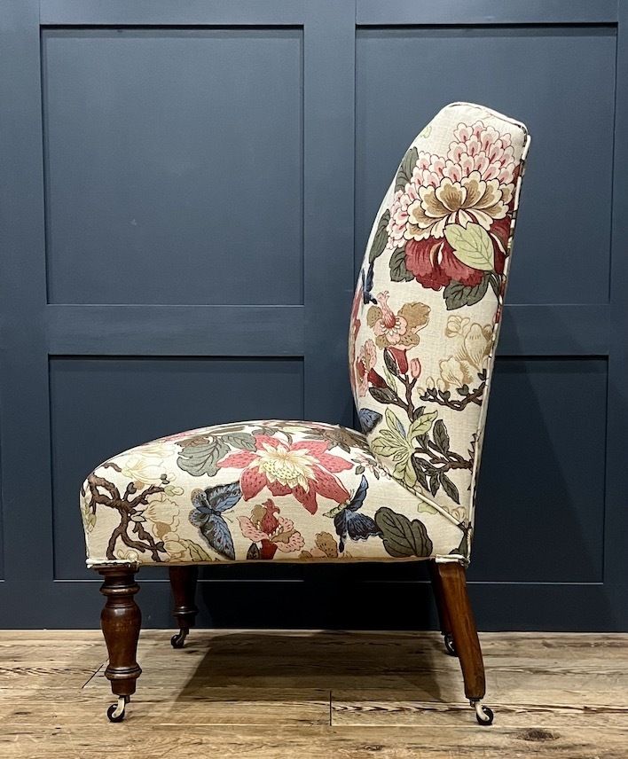 A Rare Pair Of Antique French Upholstered Slipper Chairs photo 1555.0