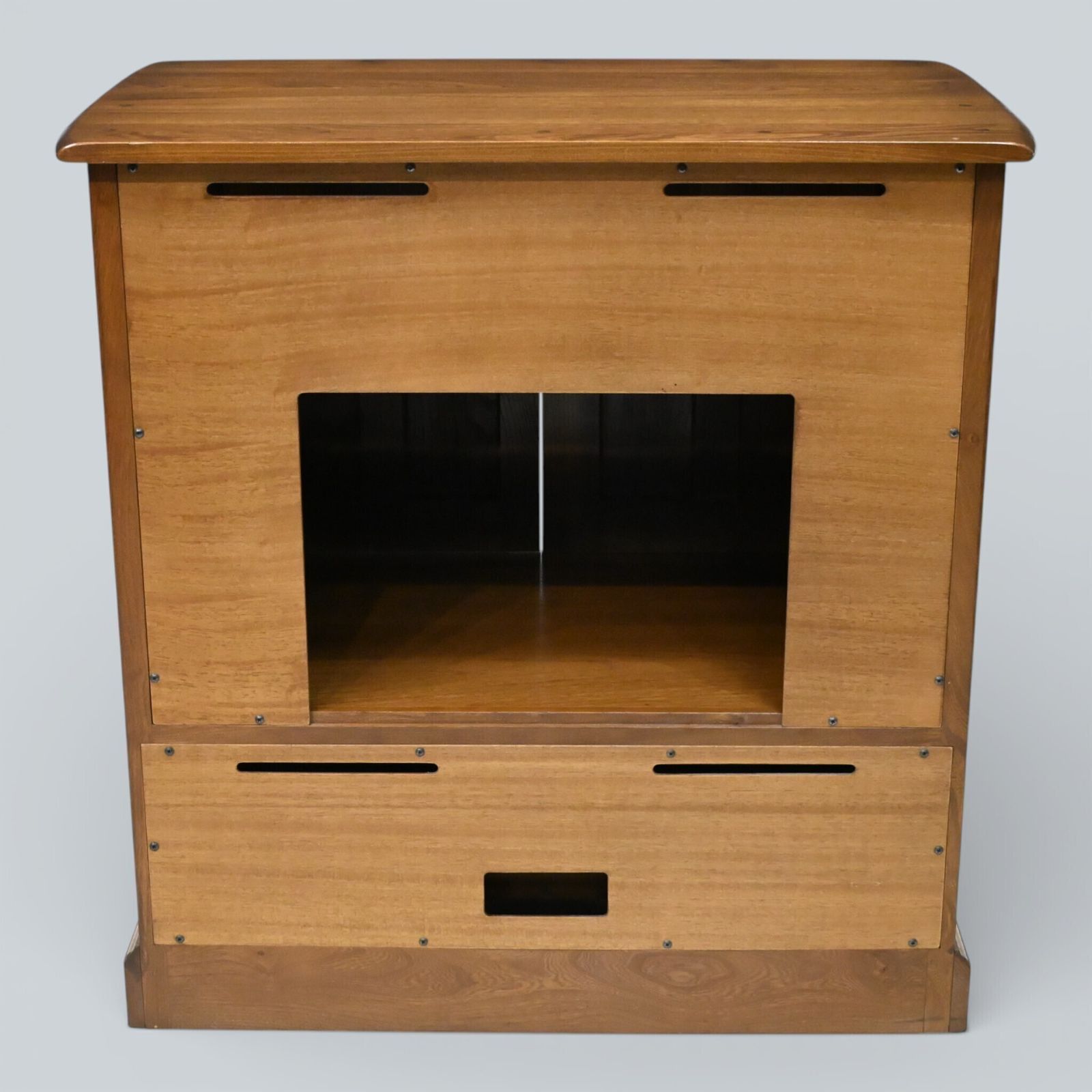 Ercol Mural Tv Video Cabinet Golden Dawn Hideaway Doors Model 839 Free Delivery photo 347.0