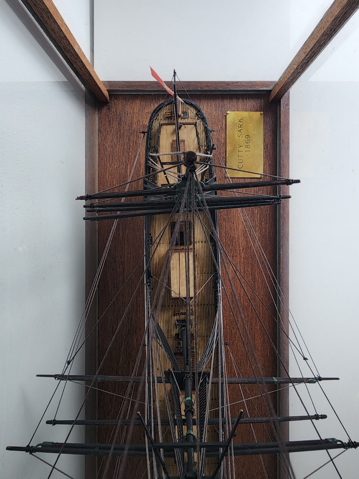 Antique Cutty Sark Tea Clipper Ship Model Large Wooden Museum Display Case photo buy