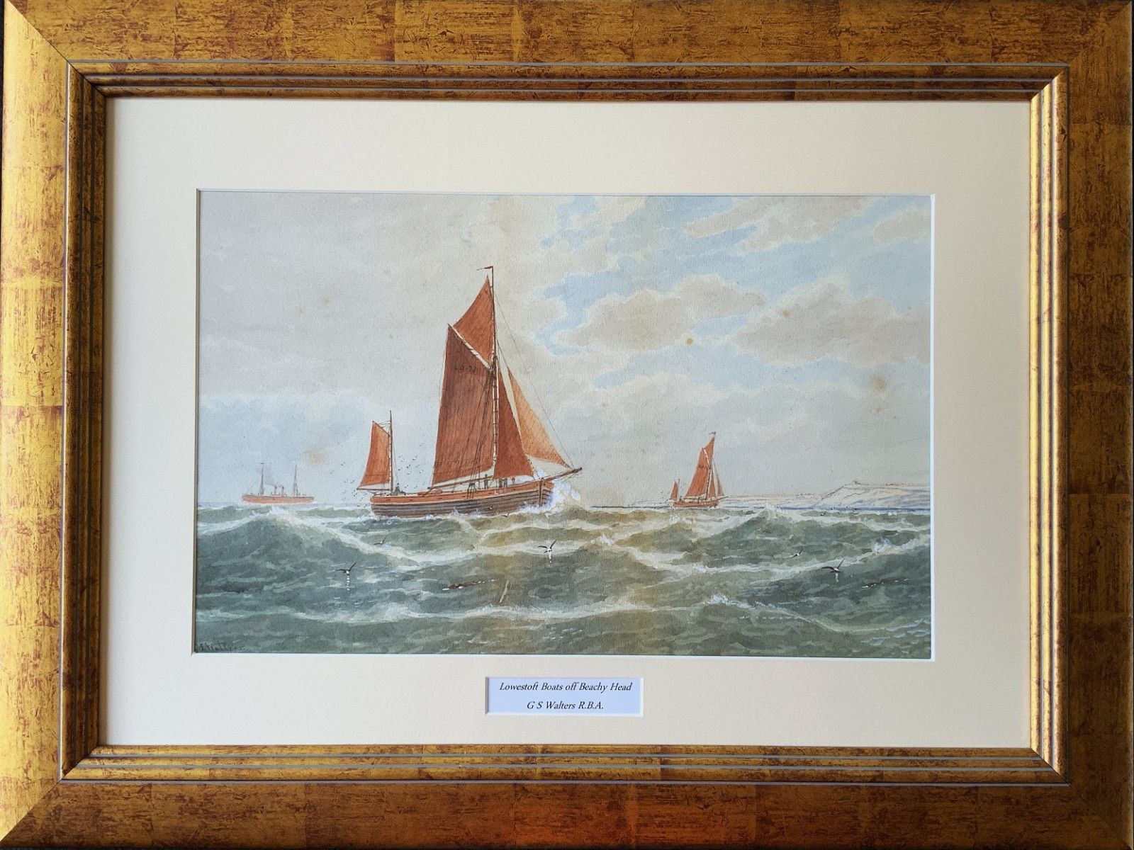 Lowestoft Seascape Watercolour Painting By George Stanfield Walters (1838 1924)