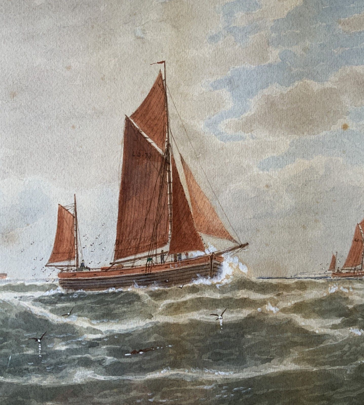 Lowestoft Seascape Watercolour Painting By George Stanfield Walters (1838 1924) photo buy