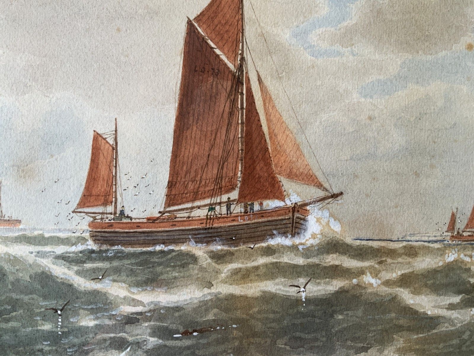 photo furniture Lowestoft Seascape Watercolour Painting By George Stanfield Walters (1838 1924)