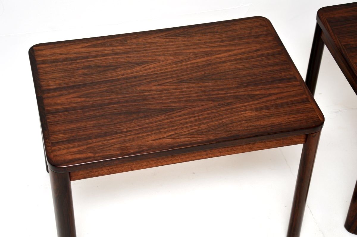 Pair Of Danish Vintage Rosewood Side Tables photo vintage