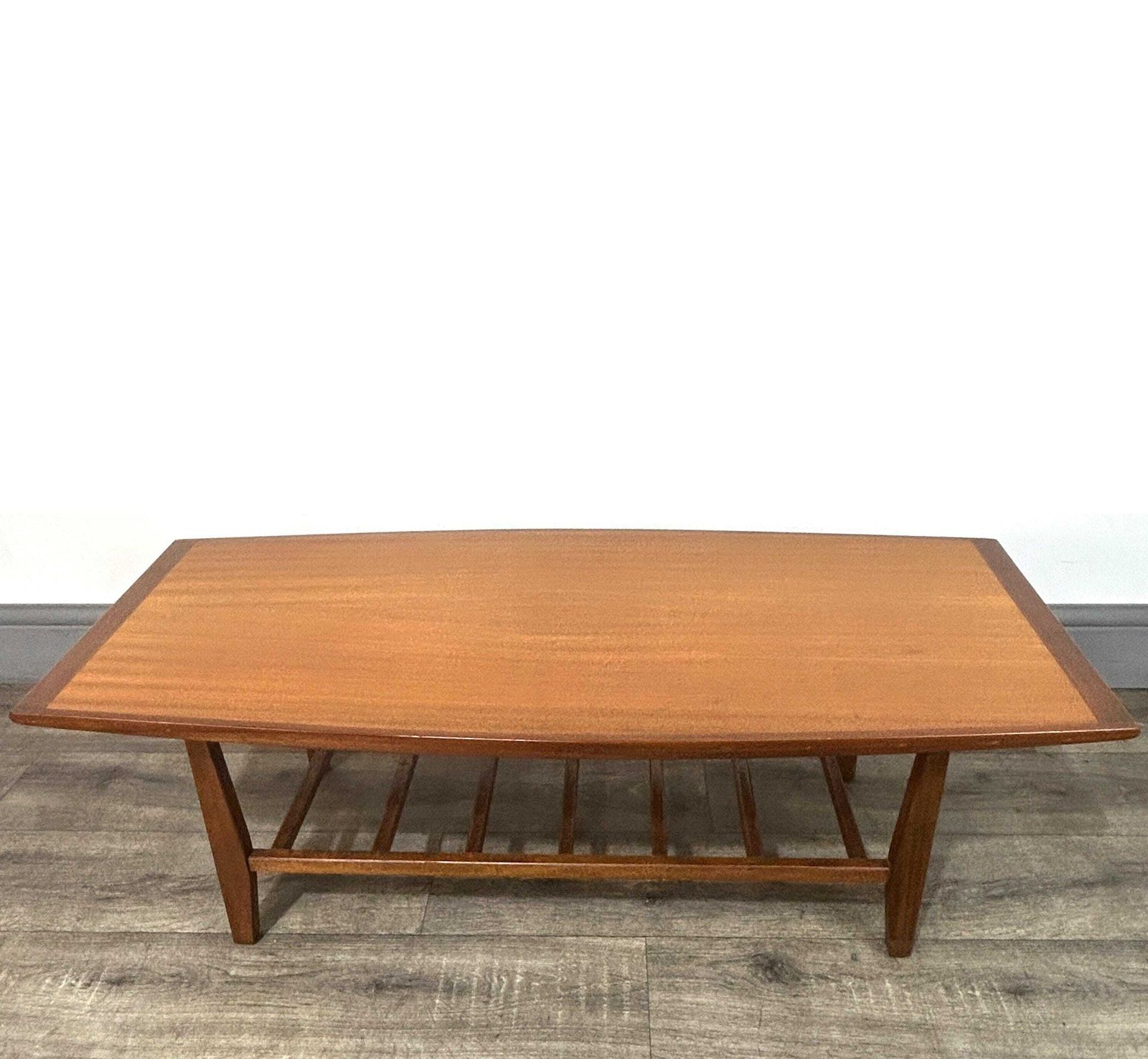 Stylish Mid Century Teak/Oak Coffee Table With Ladder Mag Rack C1960's photo Furniture