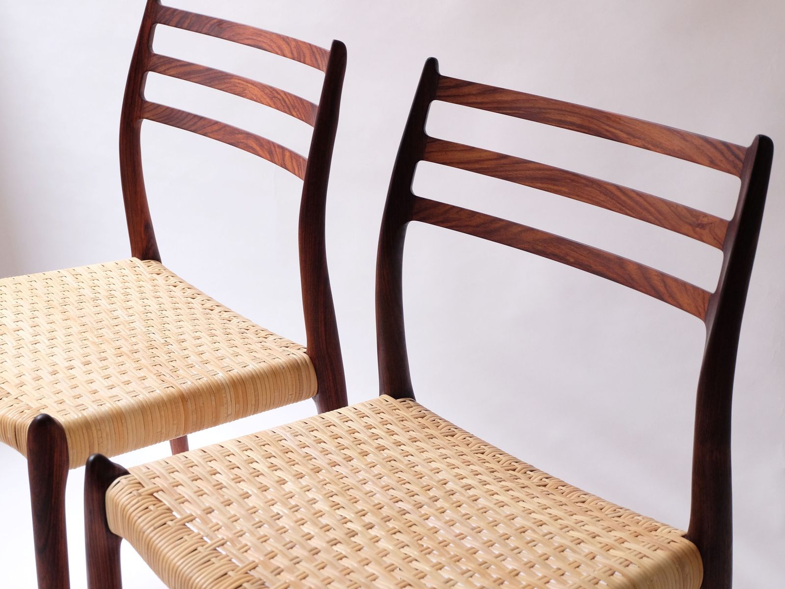 Early Production Of Mid Century Danish Rosewood Model 78 Dining Chair By Niels Otto Møller For J.L. Møllers, 1960s With Rattan Woven Seat photo 1750.0