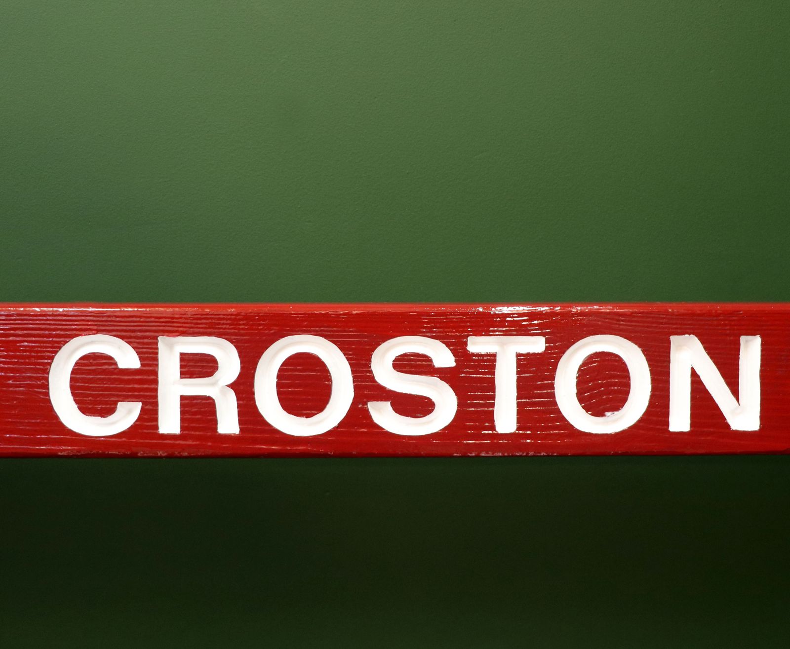 A Lovely Red Painted Wooden Bench, Later Inscribed With Croston. photo 495.0