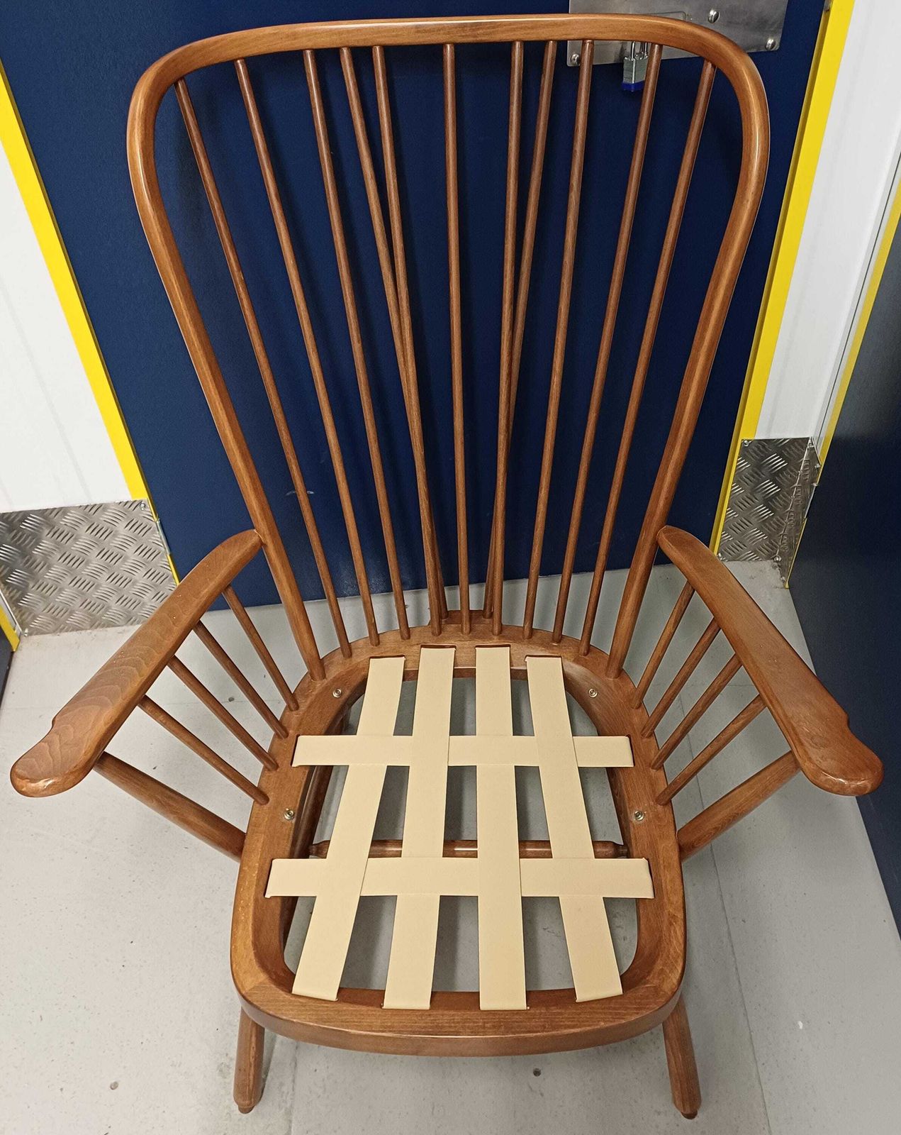 Ercol Evergreen 1913 Lounge/Easy High Back Chair   Golden Dawn Frame New Webbing   Free Delivery Within 50 Miles, Further "At Cost" photo vinterior