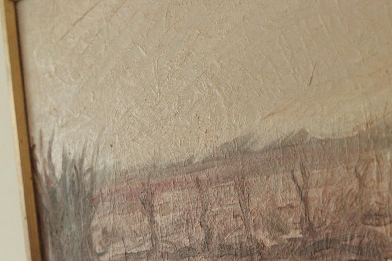 Original Swedish Mid Century Oil On Panel – “Borås” By Thage Carlson – Framed | 48 X 35 Cm (18.9 X 13.8 In) photo vinterior