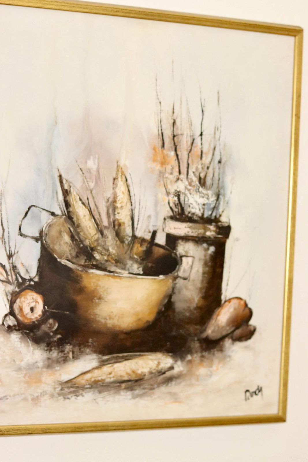Original Swedish Mid Century Oil On Canvas" Still Life Composition"  Vintage And Framed photo vinterior