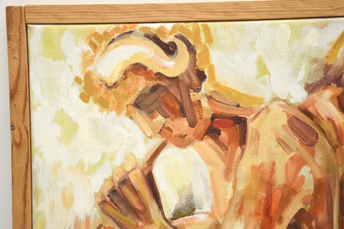 Large Vintage Oil Painting Of Nudes photo Art