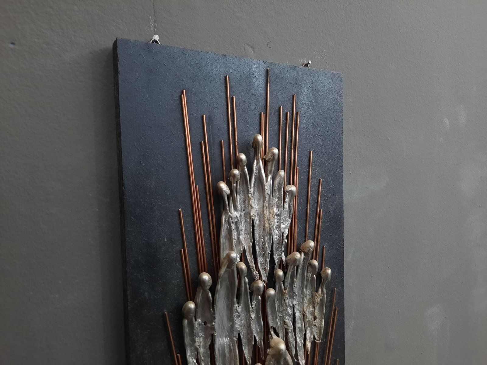 Anthroposophic Wall Sculpture In Copper, Metal, Wood & Pewter, 1979 photo for sale
