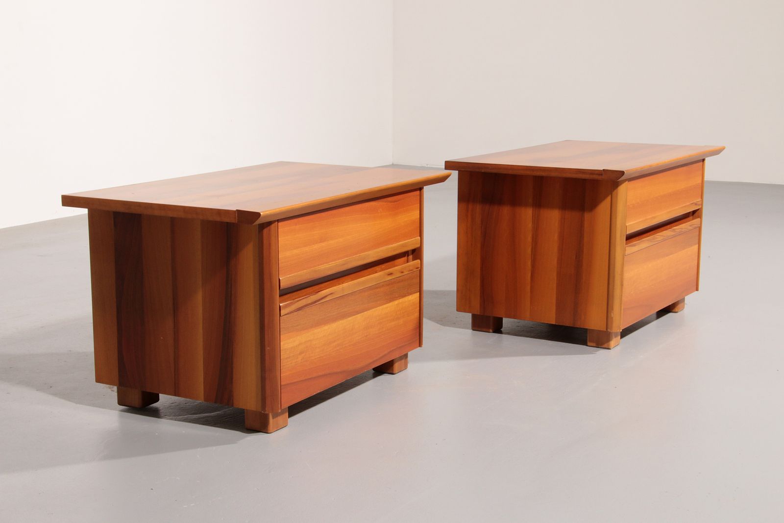 Italian Walnut Bedside Tables From The 1970s – Timeless Italian Elegance photo for sale