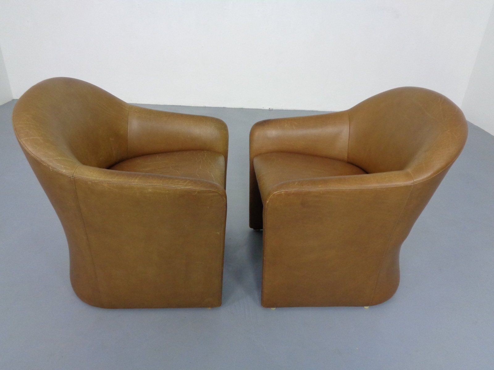 Mid Century German Leather Cocktail Chairs From Walter Knoll, 1960s, Set Of 2 photo vinterior