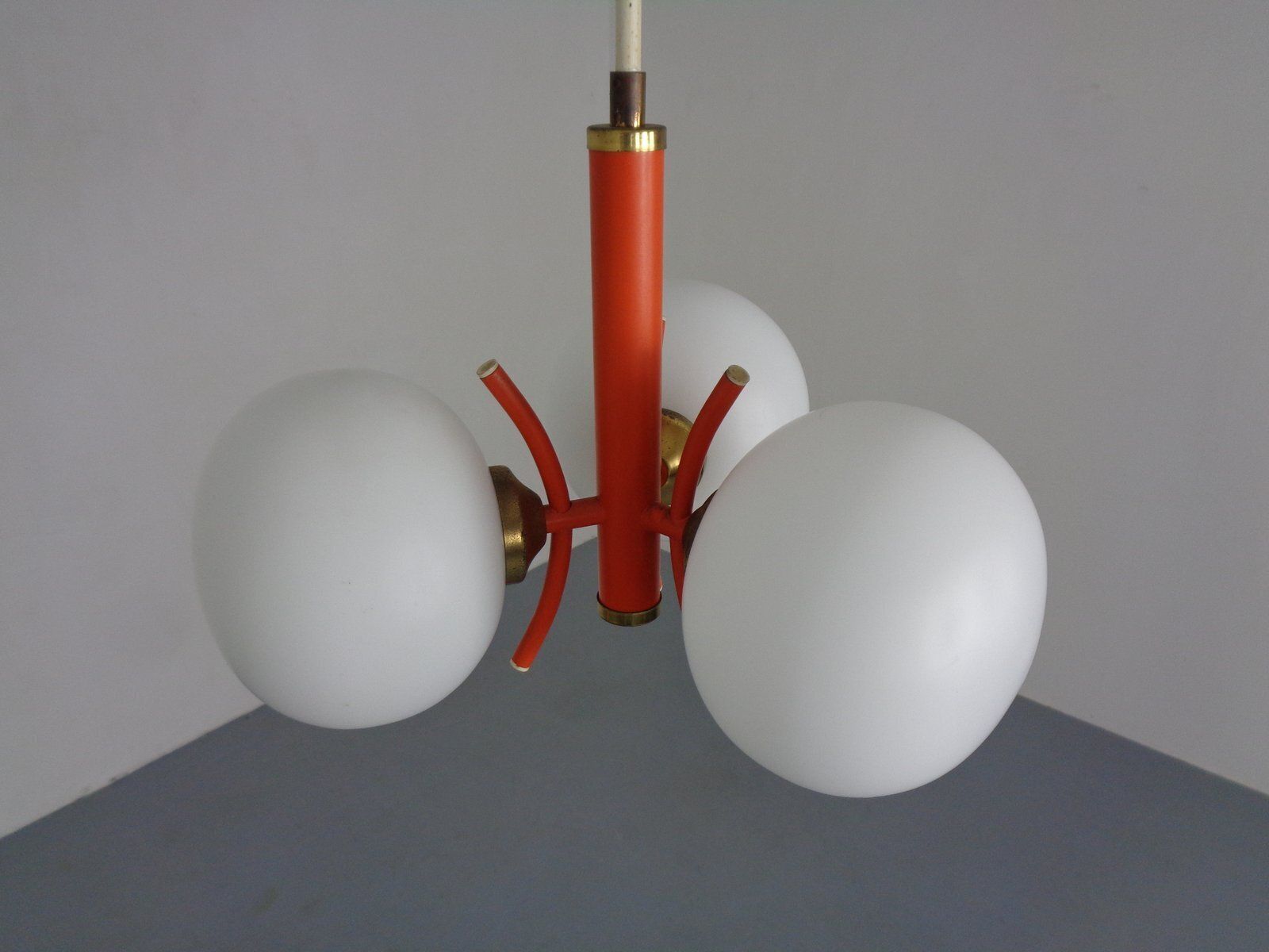 Space Age Sputnik Ceiling Lamps With Glasses By Richard Essig, Germany, 1970s, Set Of 2