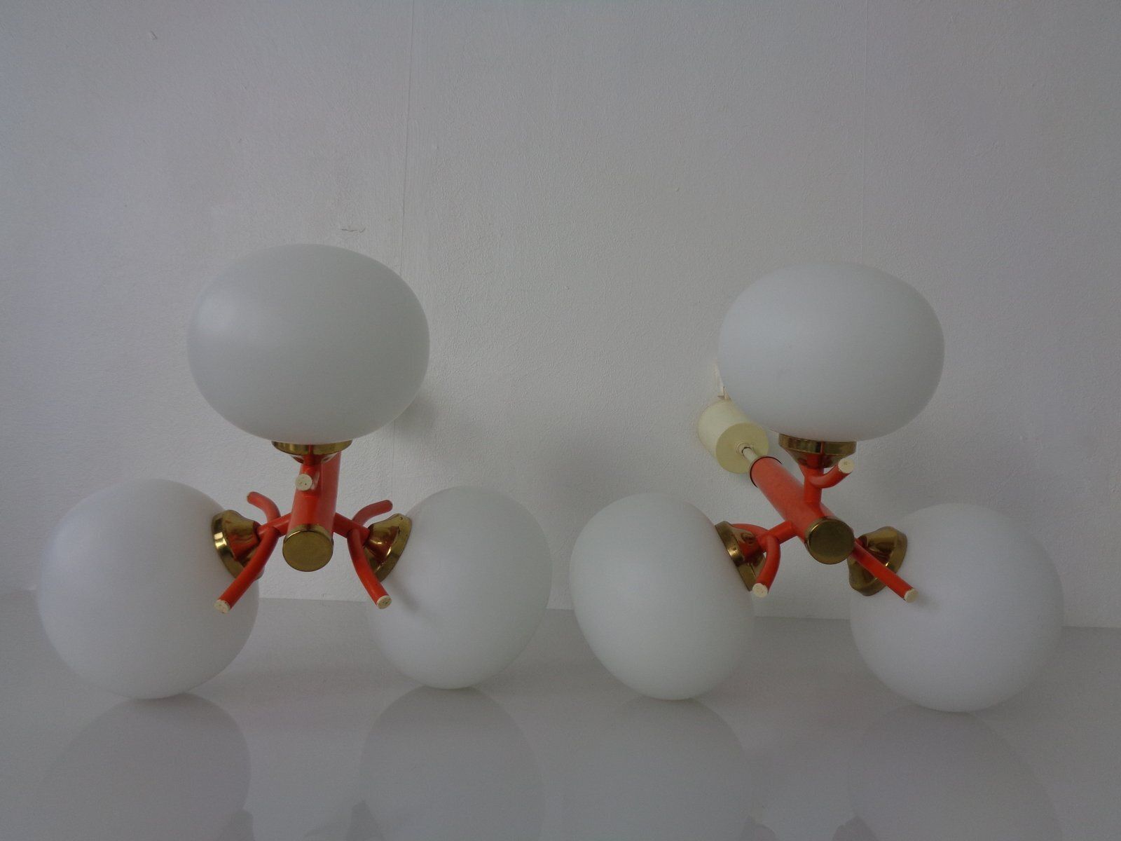 photo vintage Space Age Sputnik Ceiling Lamps With Glasses By Richard Essig, Germany, 1970s, Set Of 2