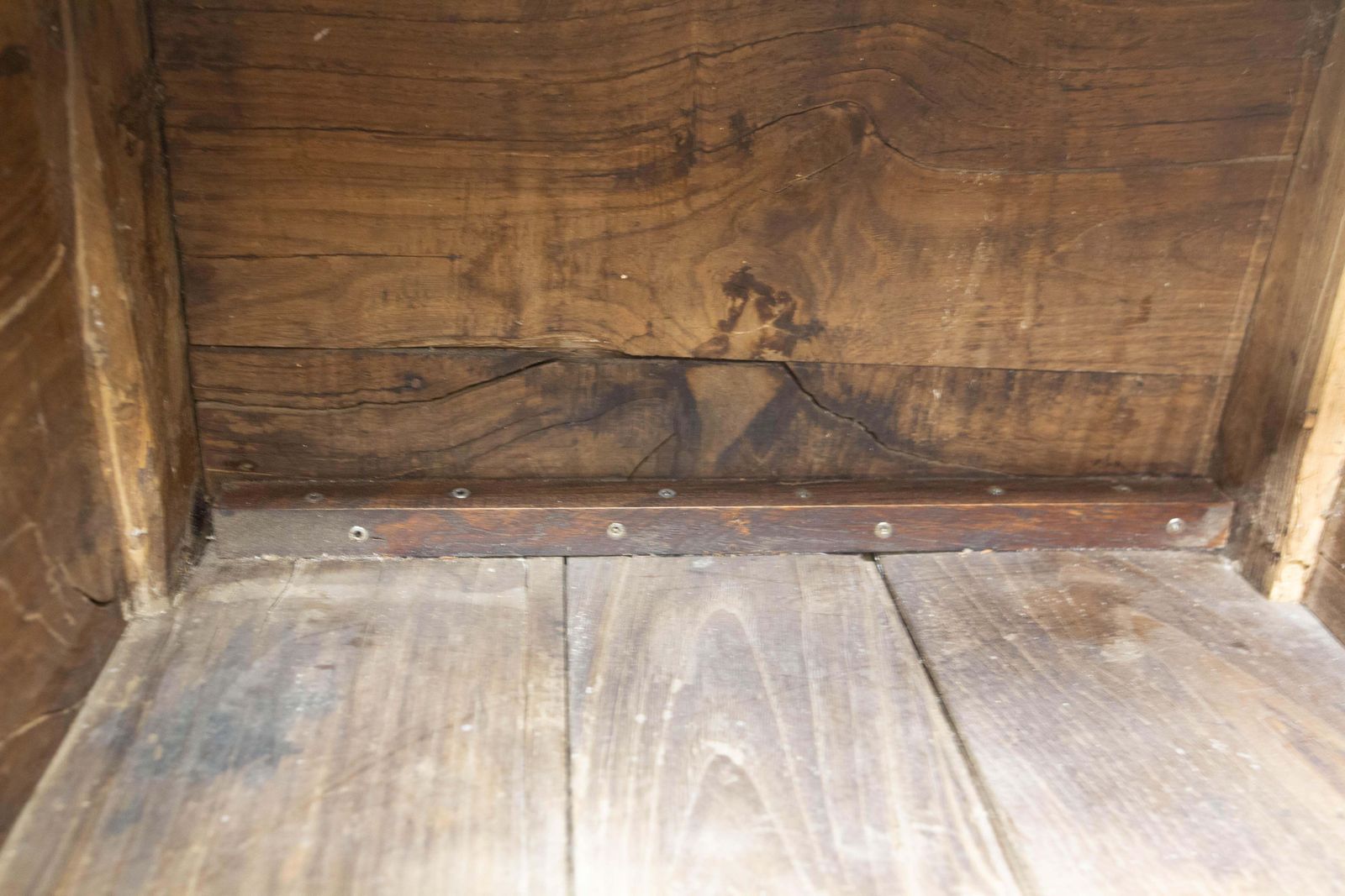 1946.0 Antique Rustic Coffer Storage Bench, Oak Bed Footboard Chest Breton French photo