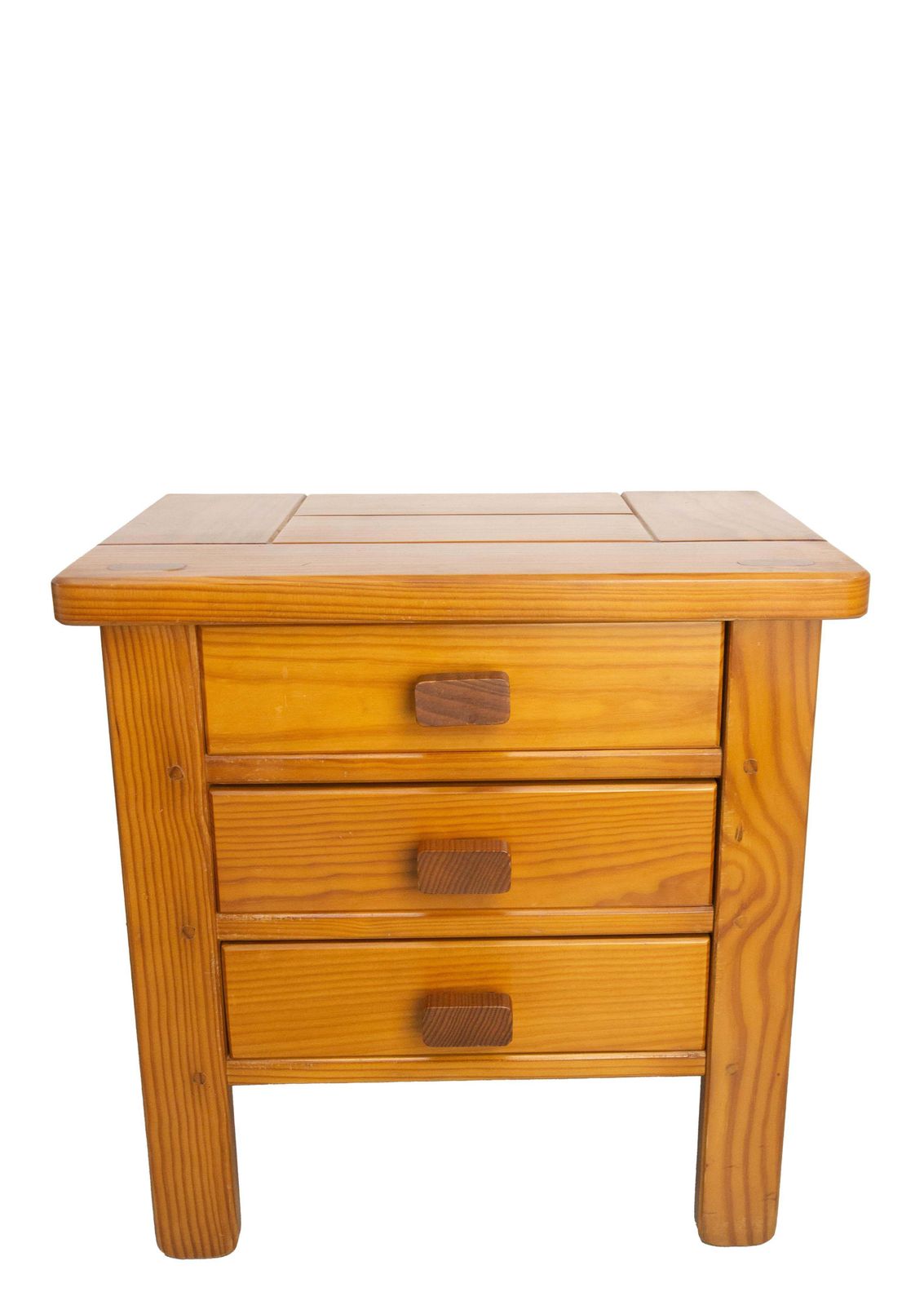 French Pair Nightstands Charlotte Perriand Style Bedside Tables Pine Circa 1970 photo 1159.0