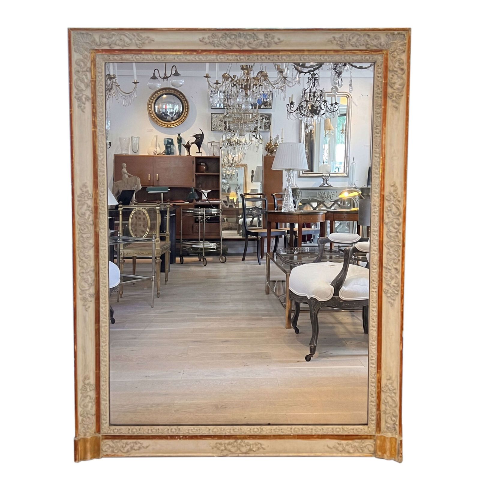 Pair Of 19th Century Large Giltwood Wall Mirrors With Decorative Frames photo 4950.0